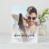 Invitation Photo moderne Mariage de code QR (Debout devant)