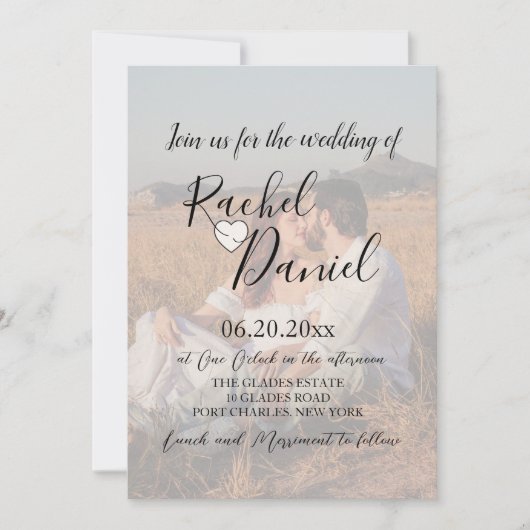 Invitation Photo moderne Mariage de code QR (Devant)
