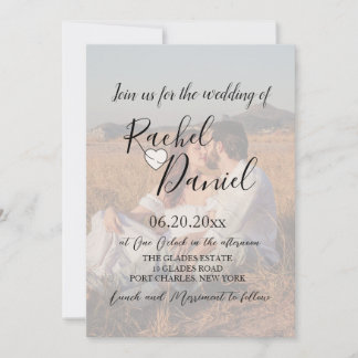 Invitation Photo moderne Mariage de code QR
