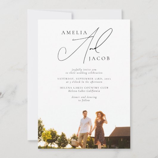 Invitation Photo moderne Mariage de code QR (Devant)