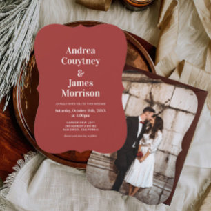 Invitation Photo moderne Mariage de Noël