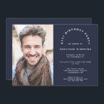 Invitation Photo moderne Marine Homme 21e fête d'anniversaire<br><div class="desc">Photo moderne Navy Hommes 21e anniversaire fête. Personnalisez facilement votre photo et vos mots avec ce design entièrement personnalisable. Vous pouvez également modifier le texte et les couleurs arrière - plans si vous le souhaitez via modifier plus avant.</div>