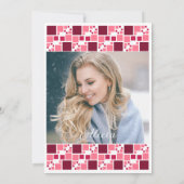 Invitation Photo moderne Maroon rose cadre numérique photo An (Dos)