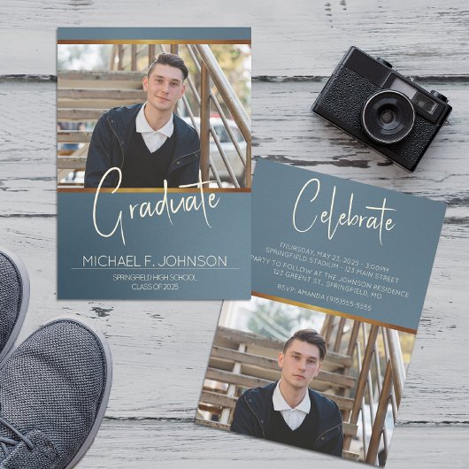 Invitation Photo Moderne Masculin