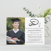 Invitation Photo moderne MD Docteur de la fête de graduation (Debout devant)