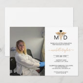 Invitation Photo moderne MD Docteur en médecine Diplôme (Devant / Derrière)