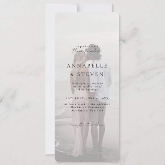 Invitation Photo, Moderne, Minimal, Blanc, Mariage (Devant)
