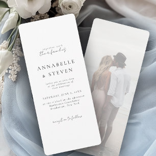 Invitation Photo, Moderne, Minimal, Blanc, Mariage