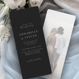 Invitation Photo, Moderne, Minimale, Noir & Blanc, Mariage