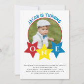 Invitation Photo moderne minimlisant 1er anniversaire (Devant)