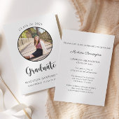 Invitation Photo moderne noir et blanc Diplôme photo