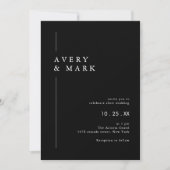 Invitation Photo moderne noir et blanc QR Code Mariage (Devant)