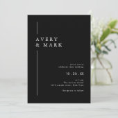 Invitation Photo moderne noir et blanc QR Code Mariage (Debout devant)