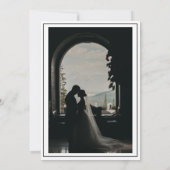 Invitation Photo moderne noir et blanc Script (Dos)