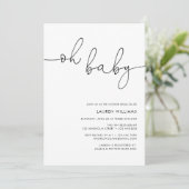 Invitation Photo moderne Oh Baby Baby shower (Debout devant)