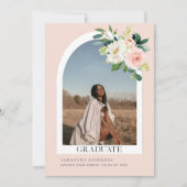 Invitation Photo Moderne Pastel Rose Floral Arch (Devant)