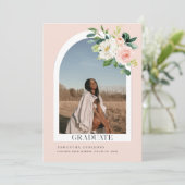 Invitation Photo Moderne Pastel Rose Floral Arch (Debout devant)