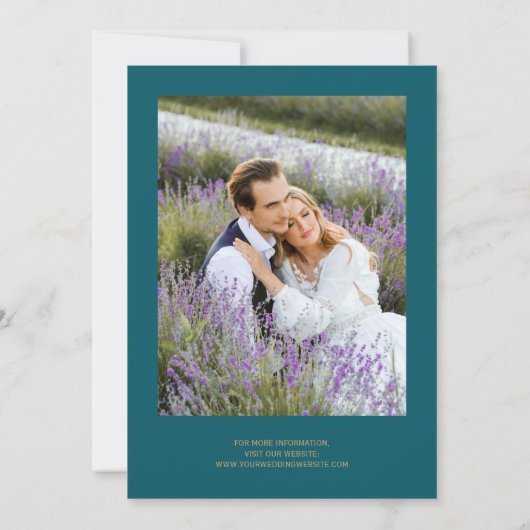 Invitation Photo moderne Purple Gold Agate Mariage Turquoise (Dos)