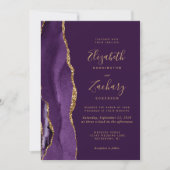 Invitation Photo moderne Purple Gold Agate Plum Mariage (Devant)