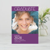 Invitation Photo moderne Purple Graduation Party (Debout devant)