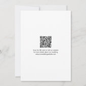 Invitation Photo moderne QR Code Mariage Enregistrer la date (Dos)