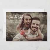 Invitation Photo moderne QR Code Mariage simple Enregistrer l (Devant)