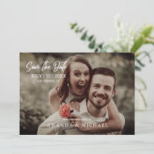 Invitation Photo moderne QR Code Mariage simple Enregistrer l (Debout devant)