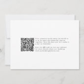 Invitation Photo moderne QR Code Mariage simple Enregistrer l (Dos)
