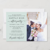 Invitation Photo moderne QR Code Mint Mariage Réception (Devant)