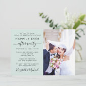 Invitation Photo moderne QR Code Mint Mariage Réception (Debout devant)