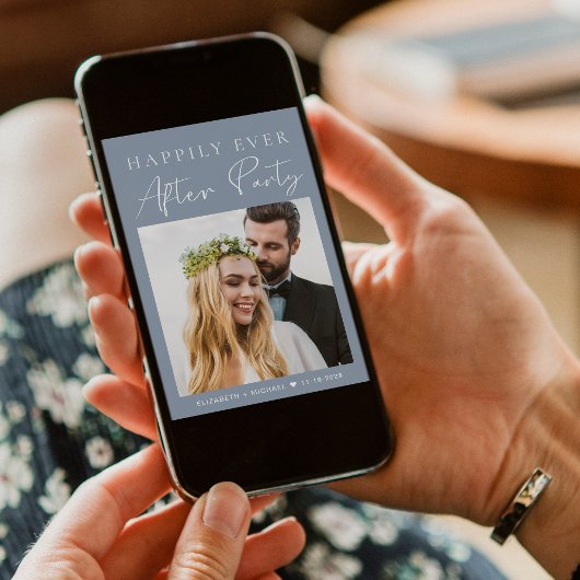 Invitation Photo moderne QR Code Réception de mariage