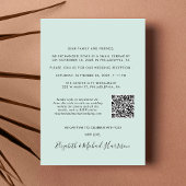 Invitation Photo moderne QR Code Réception de mariage