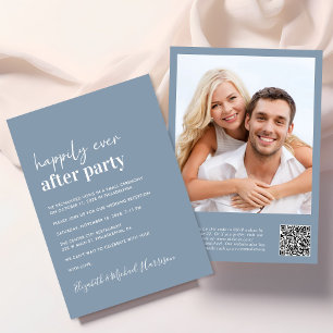 Invitation Photo moderne QR Code Réception de mariage
