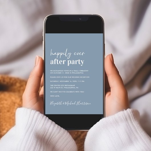 Invitation Photo moderne QR Code Réception de mariage