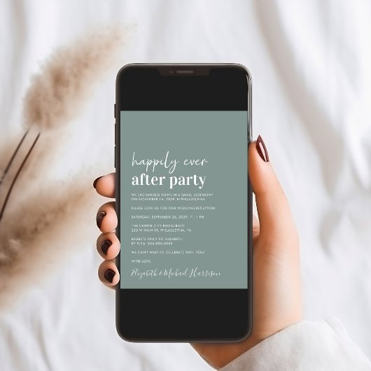 Invitation Photo moderne QR Code Réception de mariage