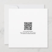 Invitation Photo Moderne QR Code Site Web Enregistrer la date (Dos)
