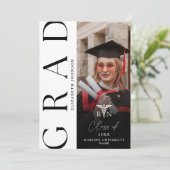 Invitation Photo moderne RN Nurse Graduation Party (Debout devant)