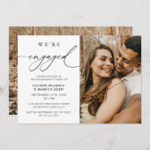 Invitation Photo Moderne Rustique Nous sommes fiancés Fête de (Devant / Derrière)