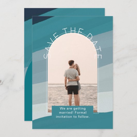 Invitation Photo Moderne Sauvegarder Les Dates Mariage (Devant / Derrière)
