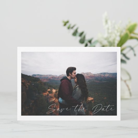 Invitation Photo moderne simple Enregistrer la date (Debout devant)