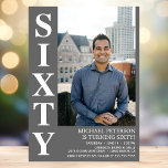 Invitation Photo moderne SIXTY 60th Birthday Party<br><div class="desc">Cet homme de 60e anniversaire Bold Type Photo Invitation est parfait pour célébrer l'homme dans votre vie qui a soixante ans. Le mot "soixante" est dans une fabuleuse police casquette en blanc sur gris. Vous choisissez la photo qui rend cette invitation unique à votre invité d'honneur. Les modèles sont très...</div>