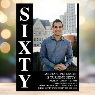 Invitation Photo moderne SIXTY 60th Birthday Party
