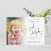 Invitation Photo moderne superposition 2e fête d'anniversaire (Debout devant)