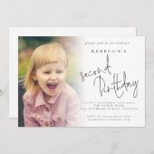 Invitation Photo moderne superposition 2e fête d'anniversaire (Devant / Derrière)