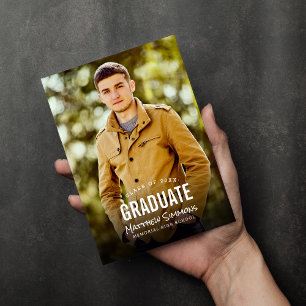 Invitation Photo moderne superposition Graduation Party Invit
