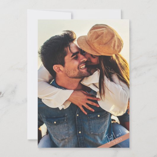 Invitation 📸 Photo moderne Terra Cotta Mariage Décontracté (Dos)