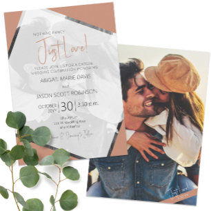 Invitation 📸 Photo moderne Terra Cotta Mariage Décontracté