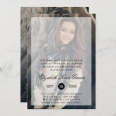 Invitation Photo moderne Texte noir superposition Anniversair (Devant / Derrière)