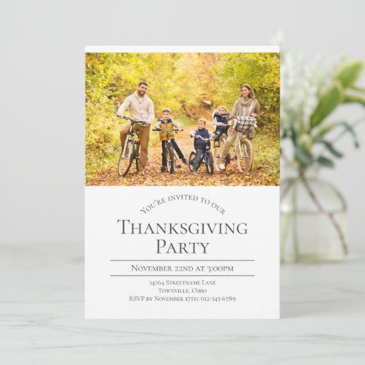 Invitation Photo moderne Thanksgiving Party (Debout devant)