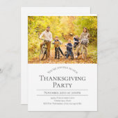 Invitation Photo moderne Thanksgiving Party (Devant / Derrière)